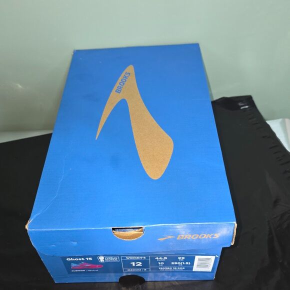 Brooks Women's Ghost 15 running shoe in the "Pink Glo/Blue/Fuchsia" Size:m12 - Picture 7 of 8